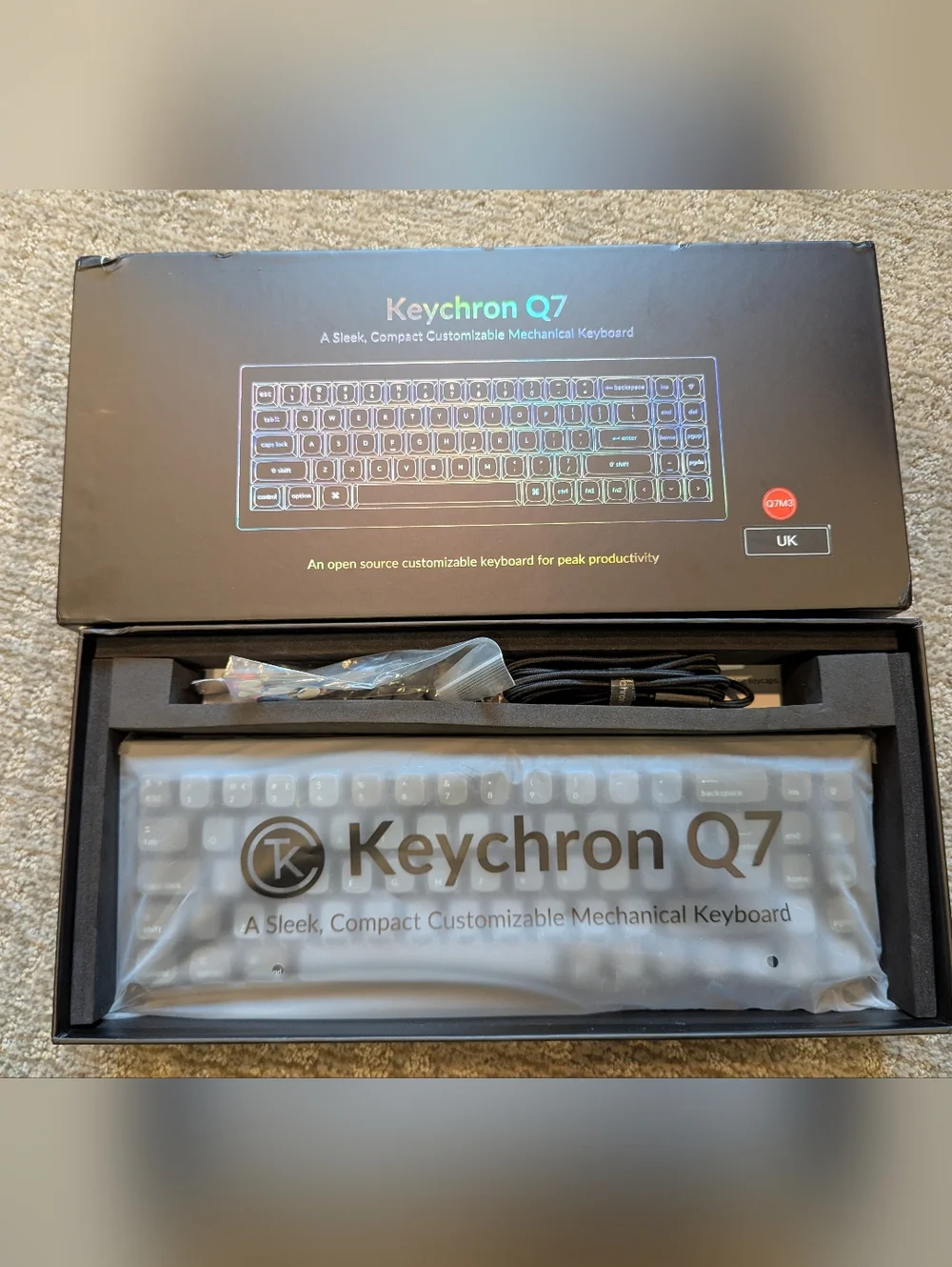 NEW Keychron Q7 QMK Custom Mechanical Keyboard Compact 70% Wired